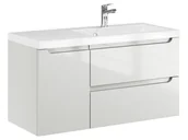 Szafki łazienkowe - Szafka Wisząca Z Umywalką ETH 90 cm D Prawa - Kaszmir Wysoki Połysk - miniaturka - grafika 1