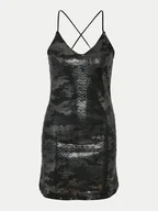 Sukienki - Noisy May Sukienka koktajlowa Shimmer 27032000 Czarny Slim Fit - miniaturka - grafika 1