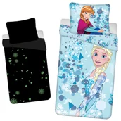 Pościel dla dzieci - Pościel 140x200 Kraina Lodu niebieska świecąca w ciemności bawełniana - miniaturka - grafika 1