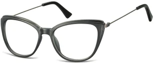 Sunoptic Oprawki korekcyjne okulary Kocie Oczy zerówki damskie CP121 czarne - Okulary korekcyjne, oprawki, szkła - miniaturka - grafika 1