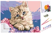 Malowanie po numerach - Zestaw do malowania po numerach dla dzieci, 20x30 cm, Słodki Kotek - miniaturka - grafika 1
