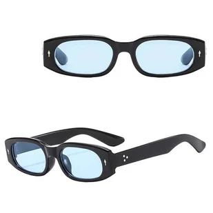 Okulary przeciwsłoneczne z filtrem UV400 STL36E czarno/niebieskie + akcesoria - Okulary przeciwsłoneczne - miniaturka - grafika 1
