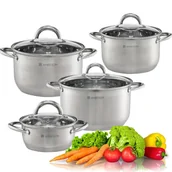 Zestawy garnków i patelni - AMBITION ZESTAW GARNKÓW z POKRYWKAMI 68736 SOLAR 8-częściowy - miniaturka - grafika 1