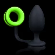 Korki analne - Ouch! Glow in the Dark Butt Plug with Cock Ring - miniaturka - grafika 1