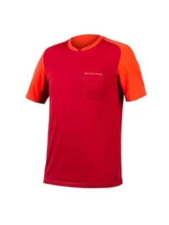 Koszulki sportowe męskie - ENDURA Koszulka kolarska "GV500 Foyle Tech" w kolorze pomarańczowo-czerwonym - grafika 1