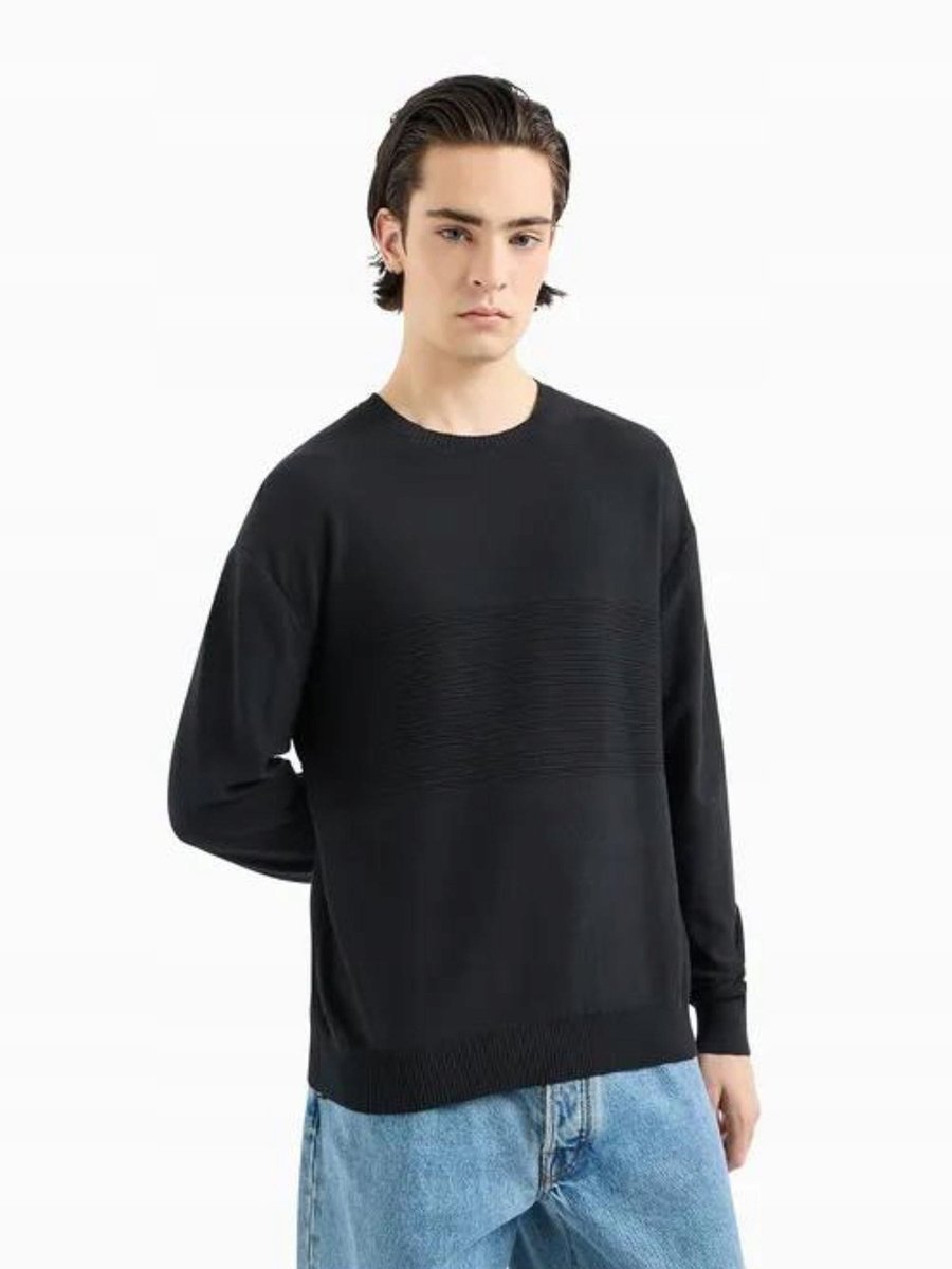 Sweter męski Armani Exchange 6DZM6J ZMQ7Z czarny - XXL