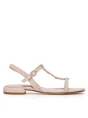 Sandały damskie - Gino Rossi Sandały CHRISTIE-24351 Beżowy - miniaturka - grafika 1