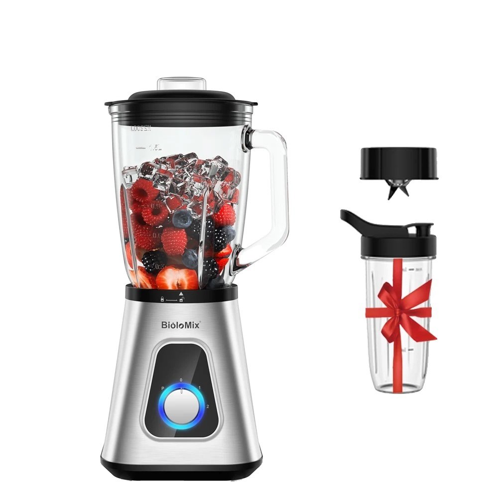 Blender do smoothie, moc 1300 W, szklany dzbanek 1,5 l, jasnoszary, wtyczka UE