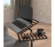 Biurka - Adjustable table GLEN 87x67 cm black/brown - miniaturka - grafika 1