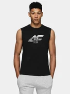 Koszulki męskie - Koszulka Męska Bez Rękawów 4F 4Fwss25Tslem287-20S Czarny Roz. 5Xl - miniaturka - grafika 1