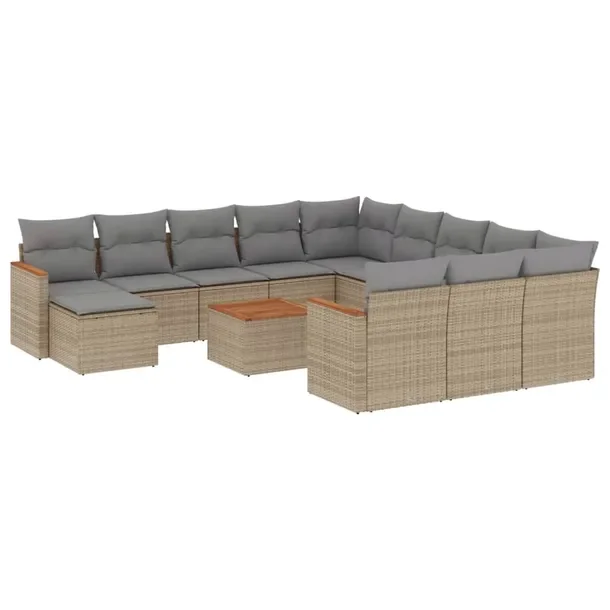 Zestaw mebli ogrodowych rattan PE, 62x62x69 cm, beżowy