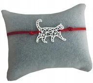 Bransoletki - Bransoletka sznurkowa z kotkiem kot origami SREBRO - miniaturka - grafika 1