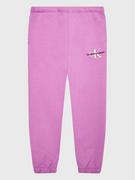 Spodnie i spodenki dla dziewczynek - Calvin Klein Jeans Spodnie dresowe Monogram Off Placed IG0IG01854 Fioletowy Relaxed Fit - miniaturka - grafika 1