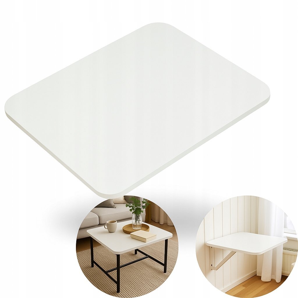 Blat Stołu 50 X 70 X 1,8 Cm.na Stolik ,płyta Meblowa Laminowana Biała
