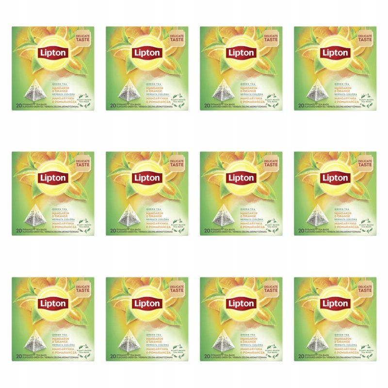 Lipton herbata zielona mandarynka pomarańcza 36g X12
