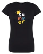 Koszulki i topy damskie - T-Shirt damski kolorowy nadruk SUMMER r.S - miniaturka - grafika 1