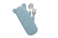 Sztućce dla dzieci - THE COTTON CLOUD sztućce w silikonowym pokrowcu, Koala/Jade - miniaturka - grafika 1
