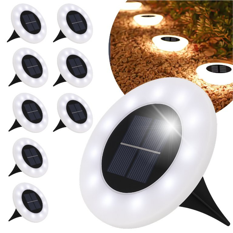8x Lampka Solarna Ogrodowa Wbijana LED 14, Gruntowa Lampa Najazdowa Wodoodporna BLIXTAR