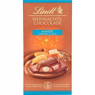Lindt Weihnachts Mleczna Czekolada Migdały Słony Karmel 100g - Czekolada - miniaturka - grafika 1