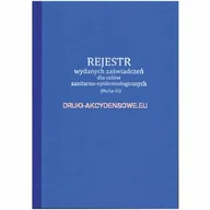 Druki akcydensowe - Rejestr wydanych zaświadczeń dla celów sanitarno-epidemiologicznych [Mz/Lp-31] - miniaturka - grafika 1