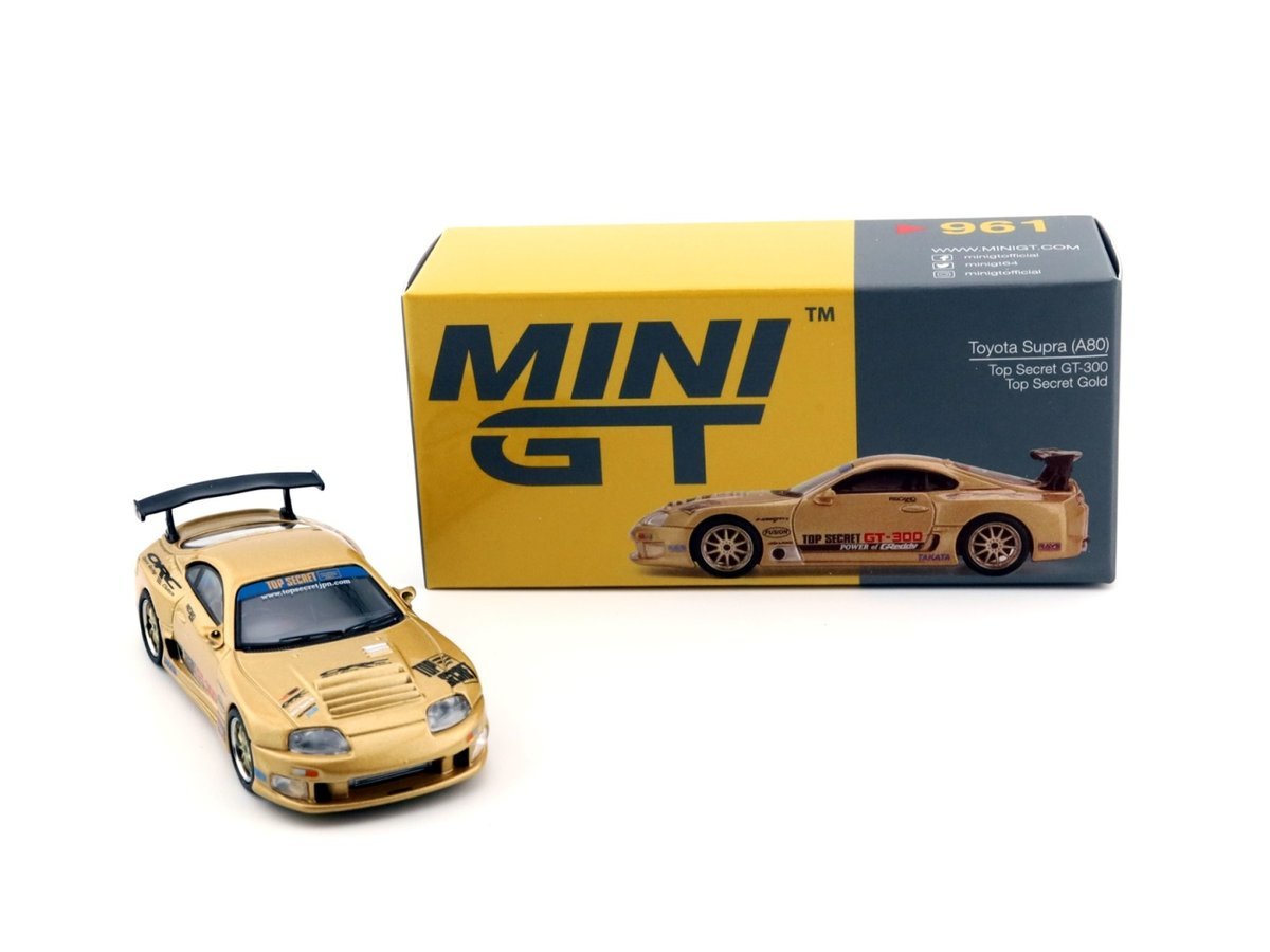 MINI GT Toyota Supra A80 Top Secret GT-300 Gold RHD MGT00961-R MiniGT