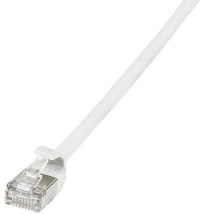 LogiLink Patchkabel CAT6A STP TPE SlimLine weiß 3,0m CQ9061S - Kable miedziane - miniaturka - grafika 1