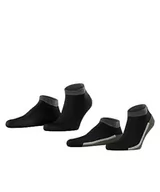 Skarpetki damskie - Esprit Skarpety Sporty Mesh 2-pak bawełna ekologiczna męskie krótkie ze wzorem w paski 2 pary, czarny (Black 3000), 39-42 EU - miniaturka - grafika 1