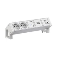 Listwy zasilające - BACHMANN DESK2 ALU WHITE 2xUTE 1xUSB A/C 22W 1xswitch 0.2m - miniaturka - grafika 1
