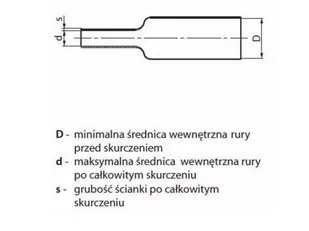 RPKH1 25/10x1-C rura termokurczliwa pogrubiona z klejem, czarna - Inne akcesoria elektryczne - miniaturka - grafika 2
