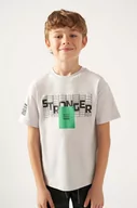 Koszulki dla chłopców - Mayoral t-shirt bawełniany dziecięcy kolor szary z nadrukiem - miniaturka - grafika 1