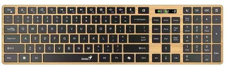 GENIUS Klávesnice Slimstar 7250BT, membránová, bezdrátová, béžová-černá 31320004403