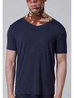 Piżamy męskie - Skiny Koszulka piżamowa w kolorze granatowym - miniaturka - grafika 1