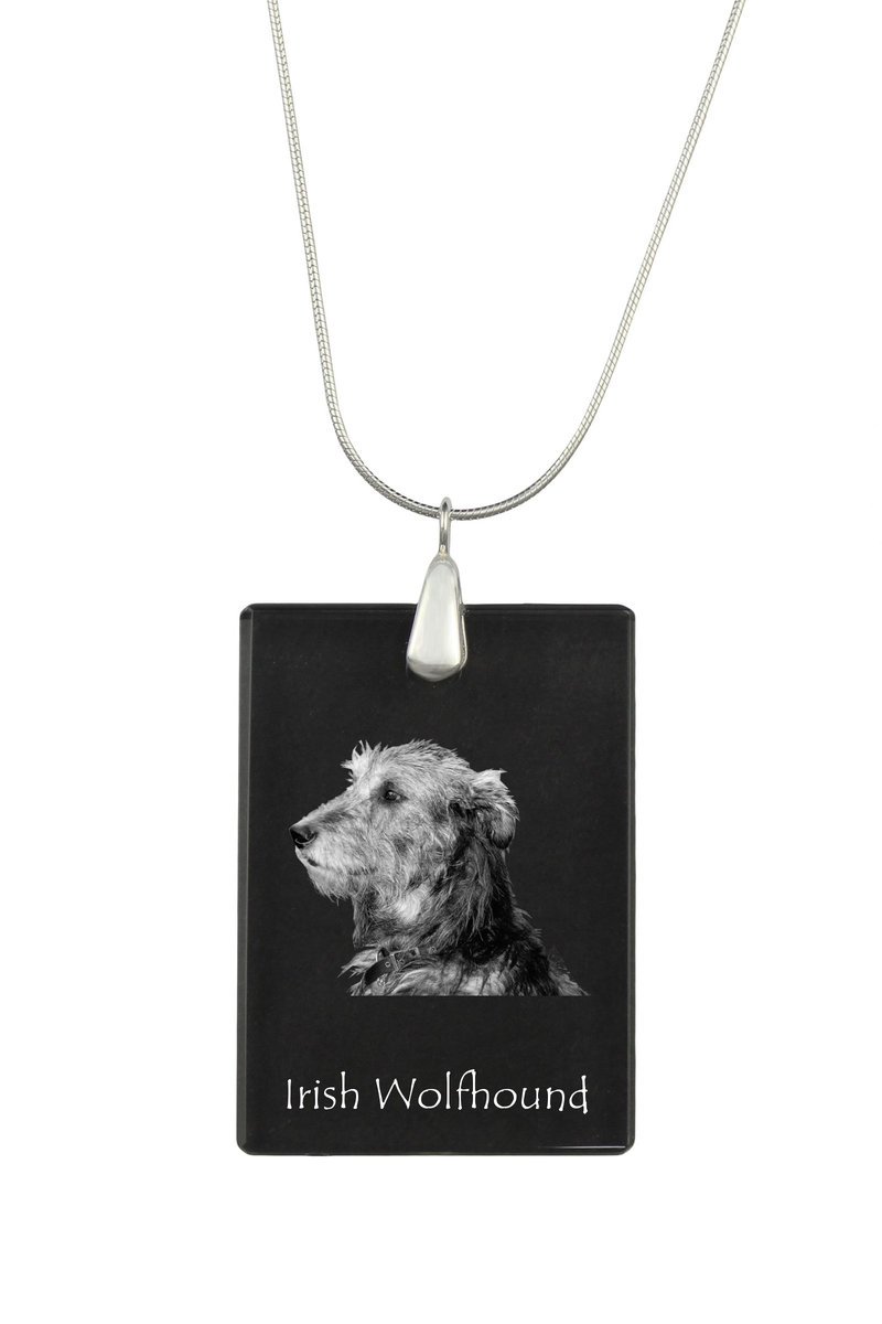 Wilczarz irlandzki, Irish wolfhound - kryształowa zawieszka z psem, srebrny naszyjnik ze zdjęciem, personalizowany wisiorek marki Art-Dog