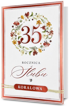 Kartka na 35 rocznicę ślubu Koralowe Gody HM3406