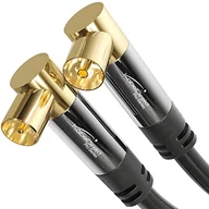 Kable - KabelDirekt PRO Series kabel antenowy, długość: 2 m, 75 Ohm, HDTV, kabel antenowy i wtyk typu Coax, złącze kątowe 90° 185 - miniaturka - grafika 1