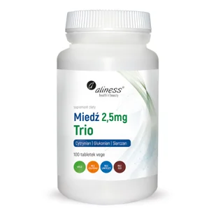 MedicaLine ALINESS Miedź trio 2,5 mg 100 tabl - Suplementy naturalne - miniaturka - grafika 1