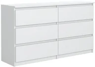Komody - Komoda 120CM 6 Szuflad Biała Sypialnia - miniaturka - grafika 1
