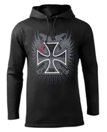 Bluzy męskie - bluza BLACK ICON - IRON CROSS czarna z kapturem-XXL - miniaturka - grafika 1
