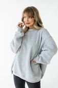 Bluzy damskie - Bluza Biggie Szary Jasny Melanż - miniaturka - grafika 1