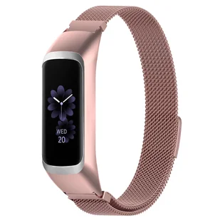 Bransoleta Milanese pasek Alogy stal nierdzewna do Samsung Galaxy Fit 2 SM-R220 Różowa - Akcesoria do smartwatchy - miniaturka - grafika 2
