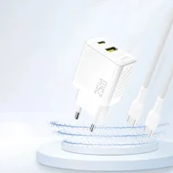 Ładowarki do telefonów - Ładowarka Dudao A26T 25W GaN USB-A, USB-C Power Delivery, Quick Charge - Biała - miniaturka - grafika 1