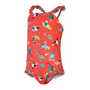 Speedo Dziewczęcy kostium kąpielowy z cienkim paskiem cyfrowym, koralowy różowy, Giallo żółty, nowy turkusowy, 3 lata, Koralowy różowy, żółty Giallo, nowy turkusowy, 3 lat - Stroje kąpielowe - miniaturka - grafika 1