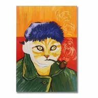 Plakaty - Fototapeta z kotem w stylu Vincenta van Gogha Plakat impresjonistyczny na twardej płycie piankowej 42x30cm - miniaturka - grafika 1