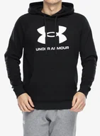 Bluzy sportowe męskie - Bluza z kapturem Under Armour Rival Fleece Logo Hoodie - black/white - miniaturka - grafika 1