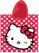 Okrycia kąpielowe dla dzieci - Detexpol, Hello Kitty, Poncho, Czerwony, 60x120 cm - miniaturka - grafika 1