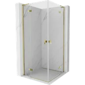 Kabiny prysznicowe - Mexen Mist-H L Duo kabina prysznicowa uchylna 75 x 75 cm, transparent, złota - 8A5L-075L-075P-50-00 - miniaturka - grafika 1