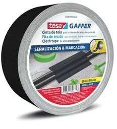 Tesa 53949 Matt Gaffer Tape, czarna matowa taśma tekstylna, 50 mm x 50m - Taśmy klejące - miniaturka - grafika 1