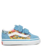 Buty dla dziewczynek - Vans Sneakersy Old Skool V VN000CS6BOX1 Błękitny - miniaturka - grafika 1