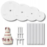 Dodatki do ciast w proszku - Wspornik Do Piętrowego Tortu 9/12/16/ 20 cm Talerze Wielorazowy Zestaw - miniaturka - grafika 1