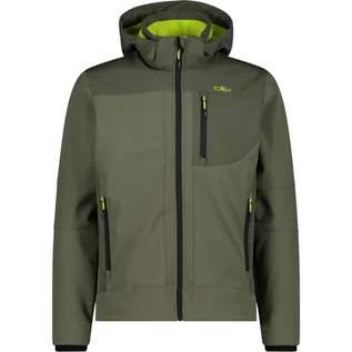 Kurtki męskie - CMP męska kurtka Softshell z odpinanym kapturem, Kaki-Oil Green, 56 - grafika 1